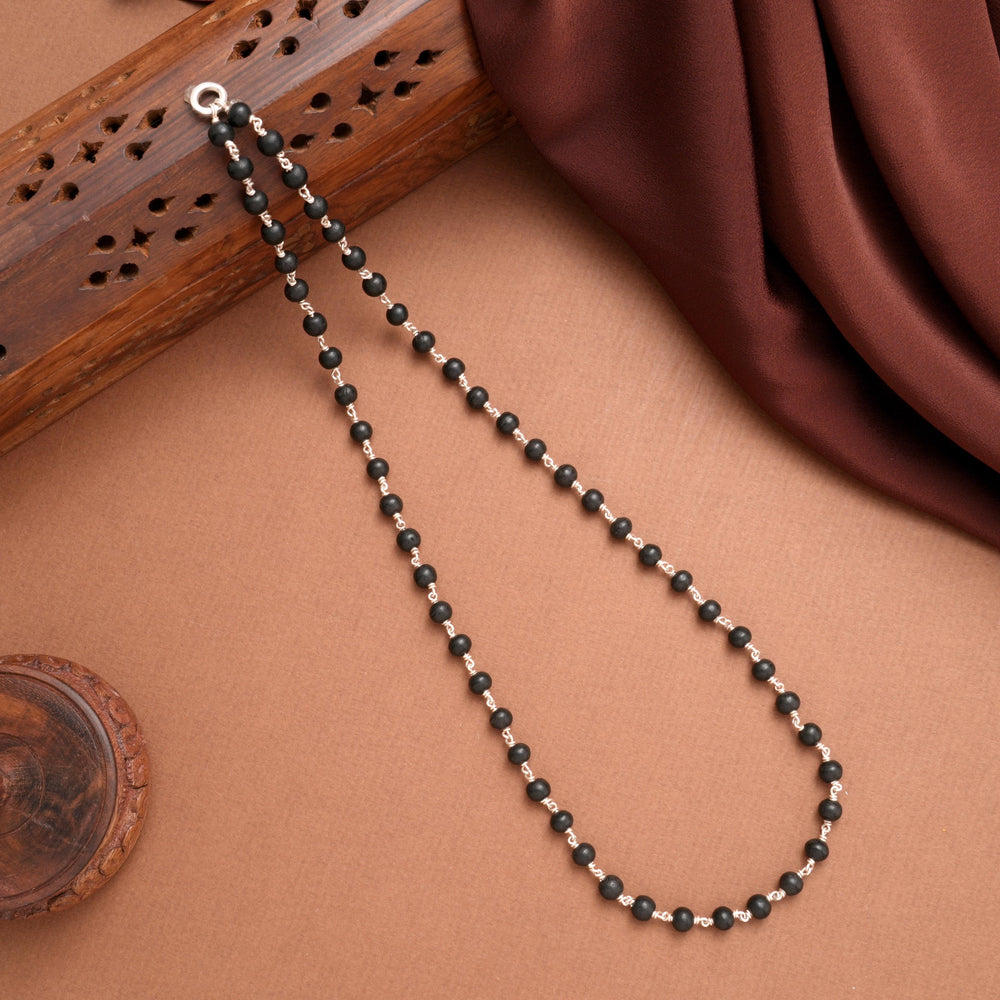 Divine Karungali Beads Silver Chain