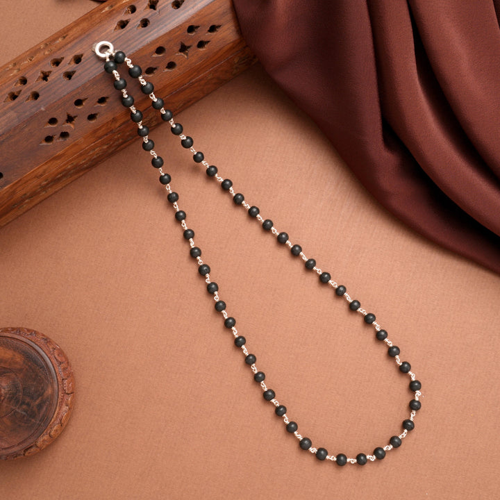 Divine Karungali Beads Silver Chain