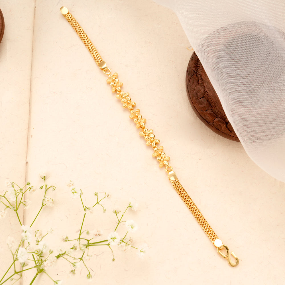 Floral Design Gold Plated Bracelet