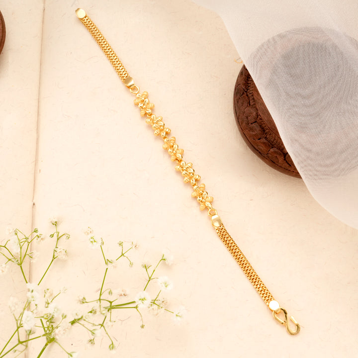 Floral Design Gold Plated Bracelet
