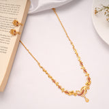 Elegant Gemstone Wave Golden Necklace Set
