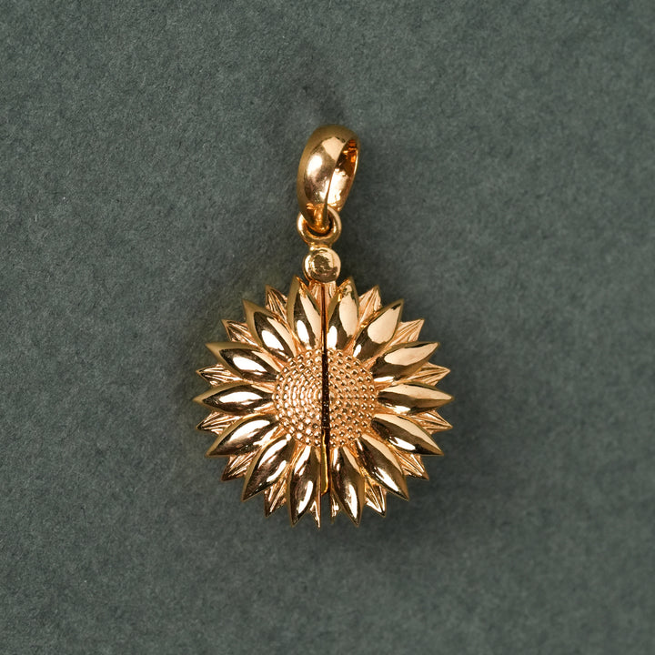 Customization Sunflower Secret Heart Initial Diamond Locket