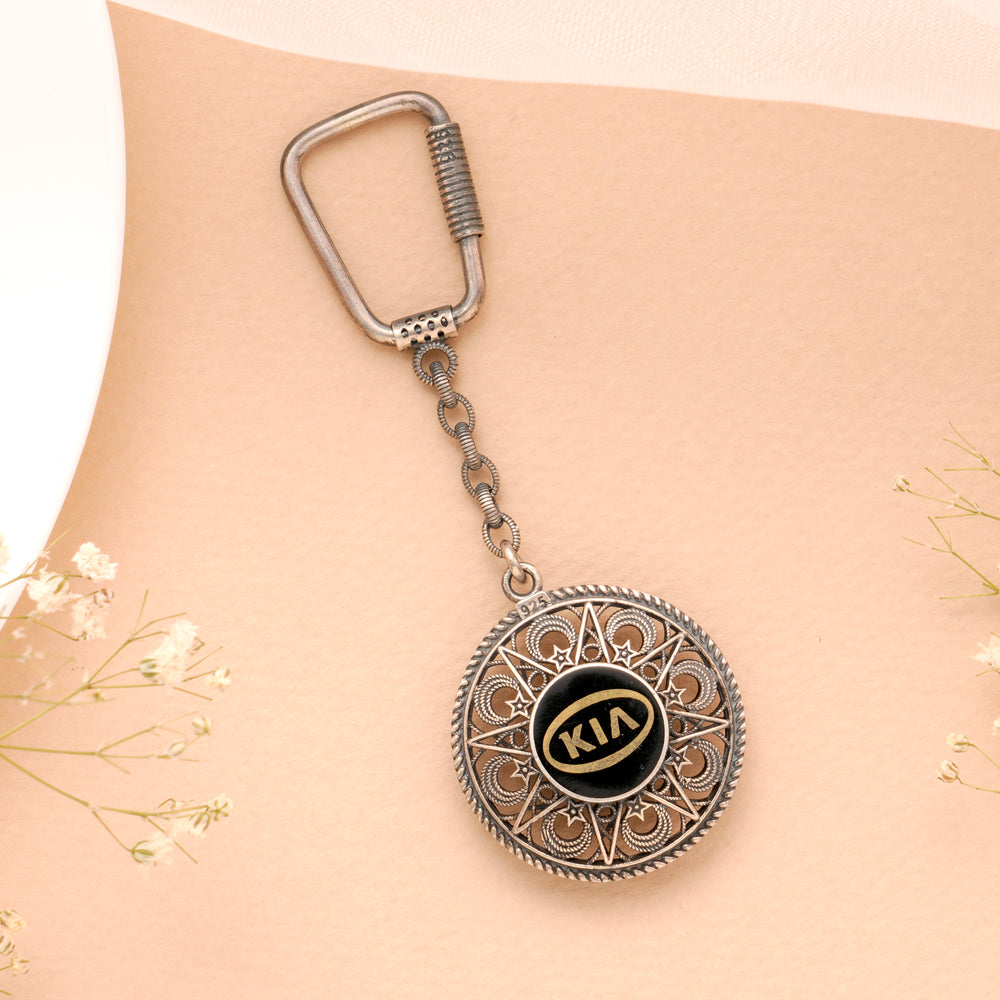 Silver Kia Car Tone Keychain