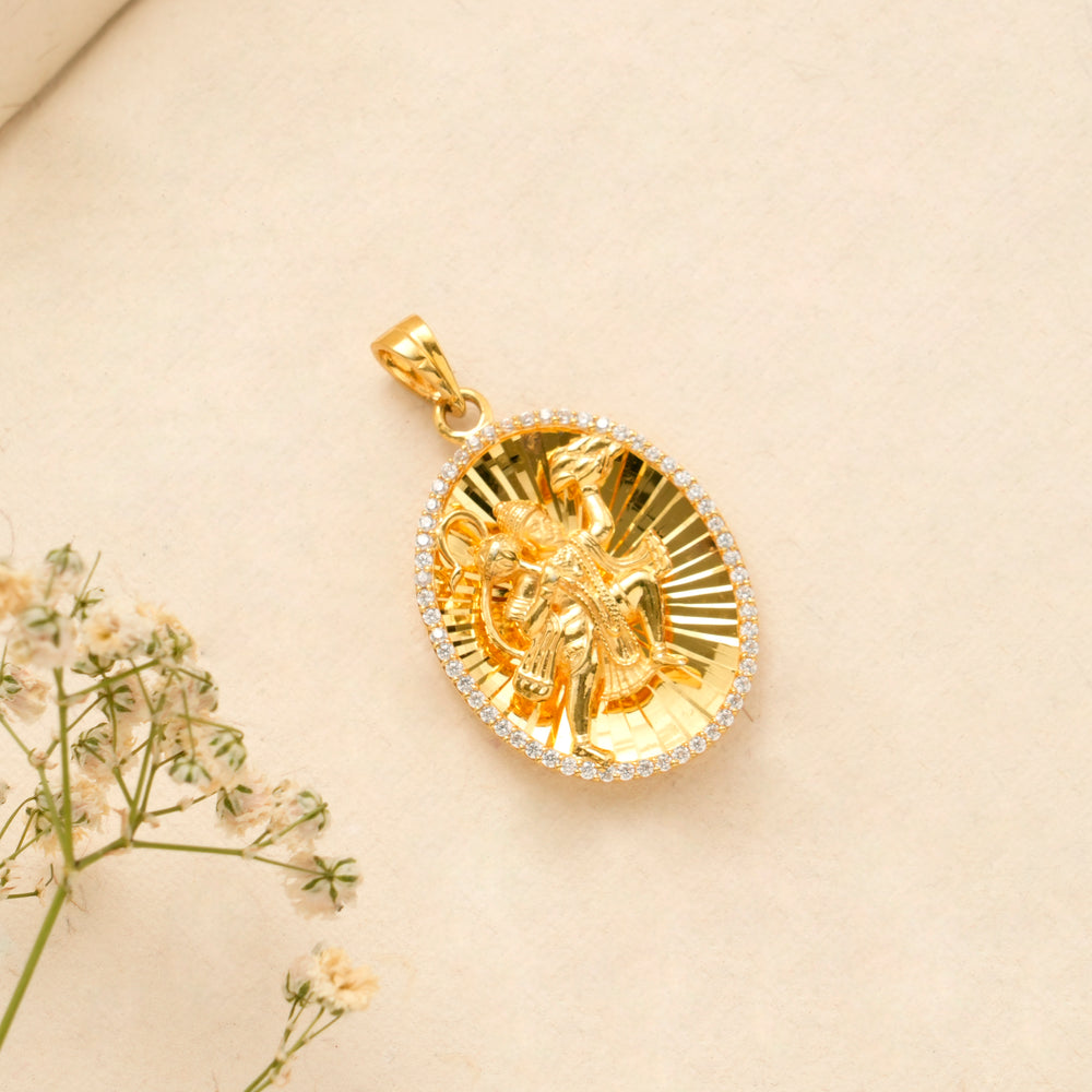 Devotional Hanuman Gold Plated Pendant