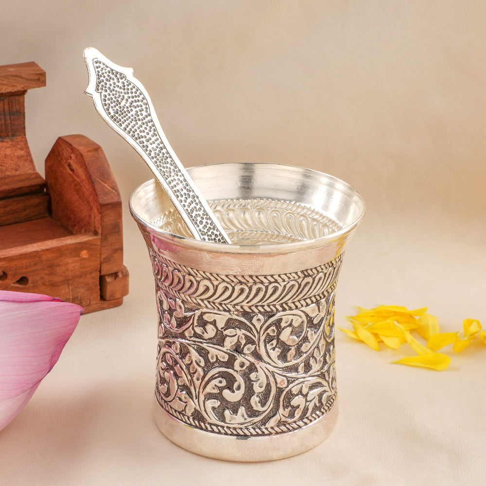 Antique Silver Panchapatra Set