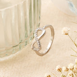 Sparkling White Stone Infinity Ring