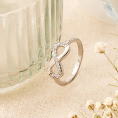 Sparkling White Stone Infinity Ring