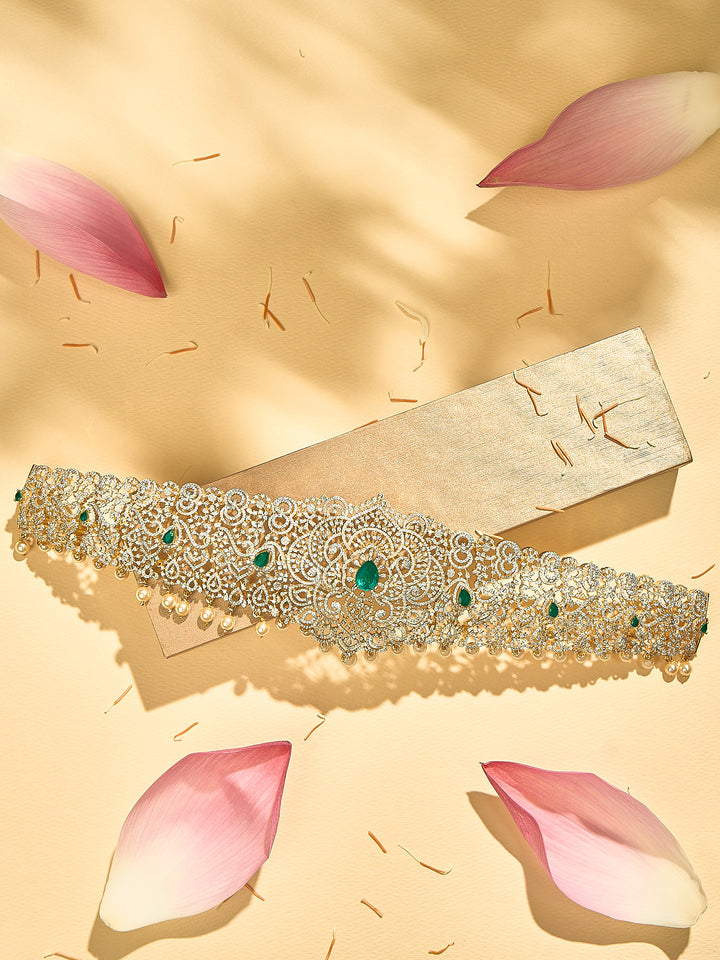 Emerald-Studded Bridal Oddiyanam/Hip Belt