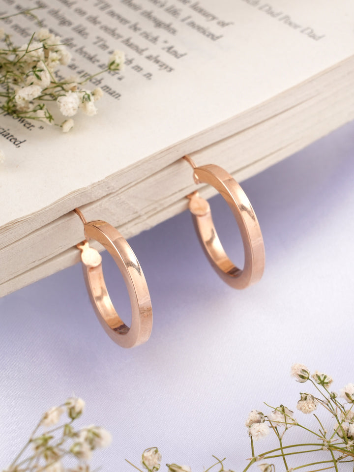 Rose gold hoop earrings