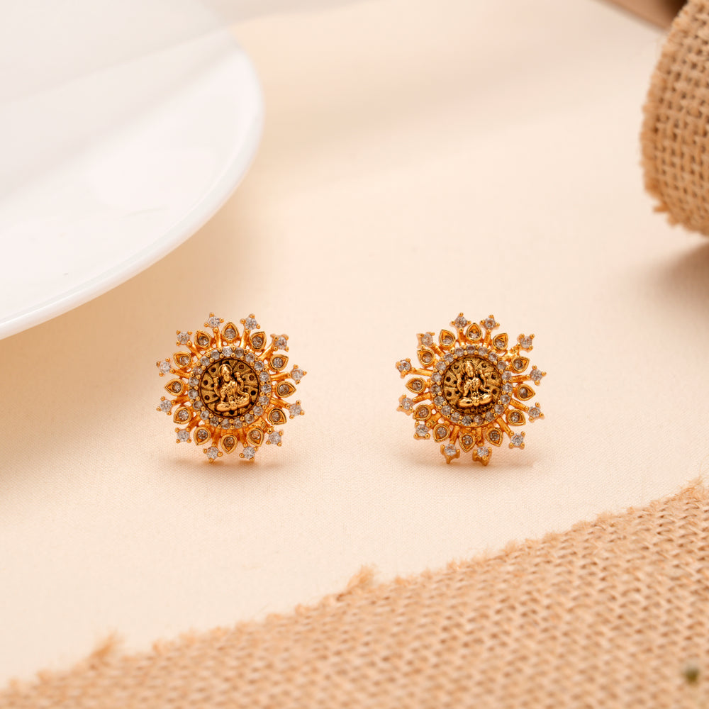 Divine Lakshmi Golden Temple Stud