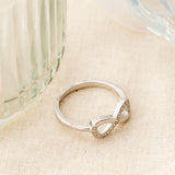 Sparkling White Stone Infinity Ring
