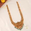 Goddess Lakshmi Green Bead Gold Haram