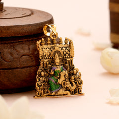 Antique Lakshmi with Gopuram Gold Pendant