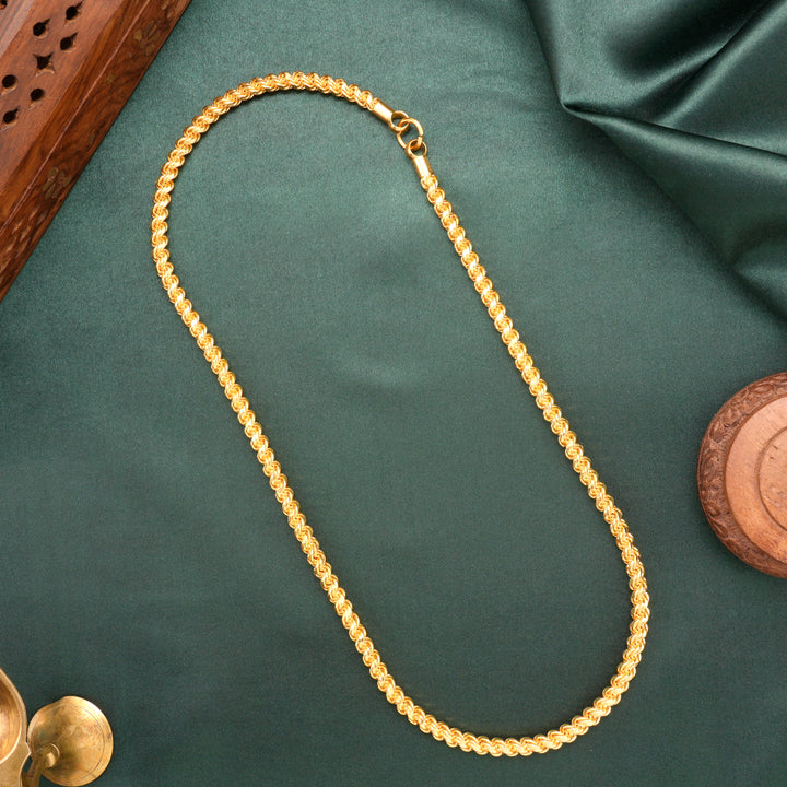 Rope Twist Long Gold Chain