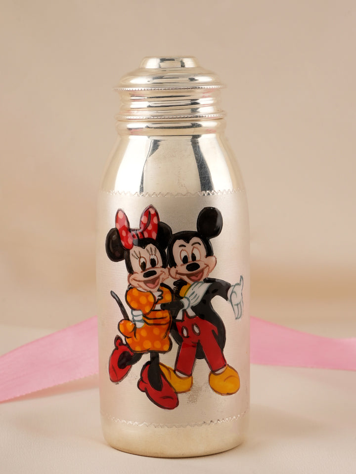 Mickey & Minnie Enamelled Silver Baby Bottle
