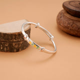 Lucky Puppy Name Silver Baby Bangle