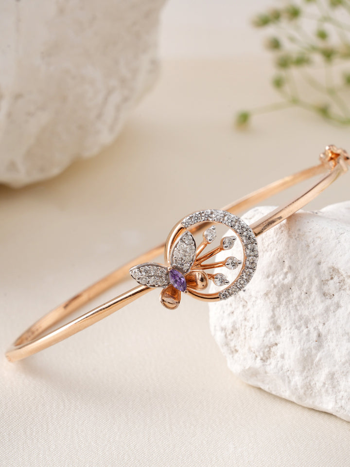 zina butterfly Diamond Rose Gold  kada