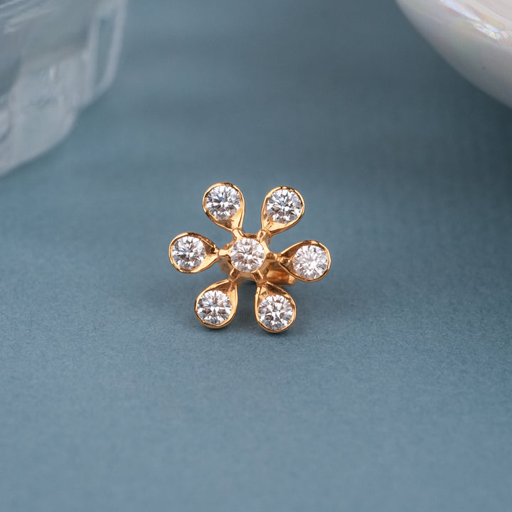 Minimal Sparkling Floral Design Diamond Mugappu