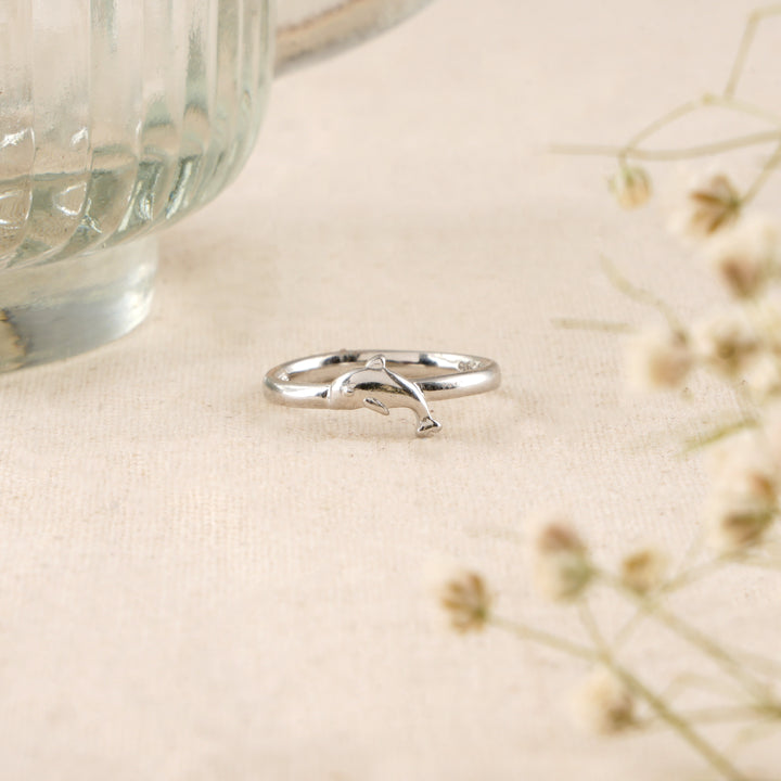 Elegant Silver-Plated Dolphin Baby Ring