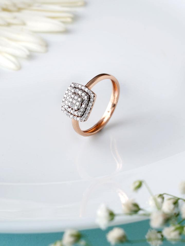 Cushion Halo Diamond Ring in Rose Gold