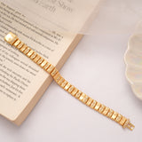 Elegant Link Pattern Golden Bracelet for Men