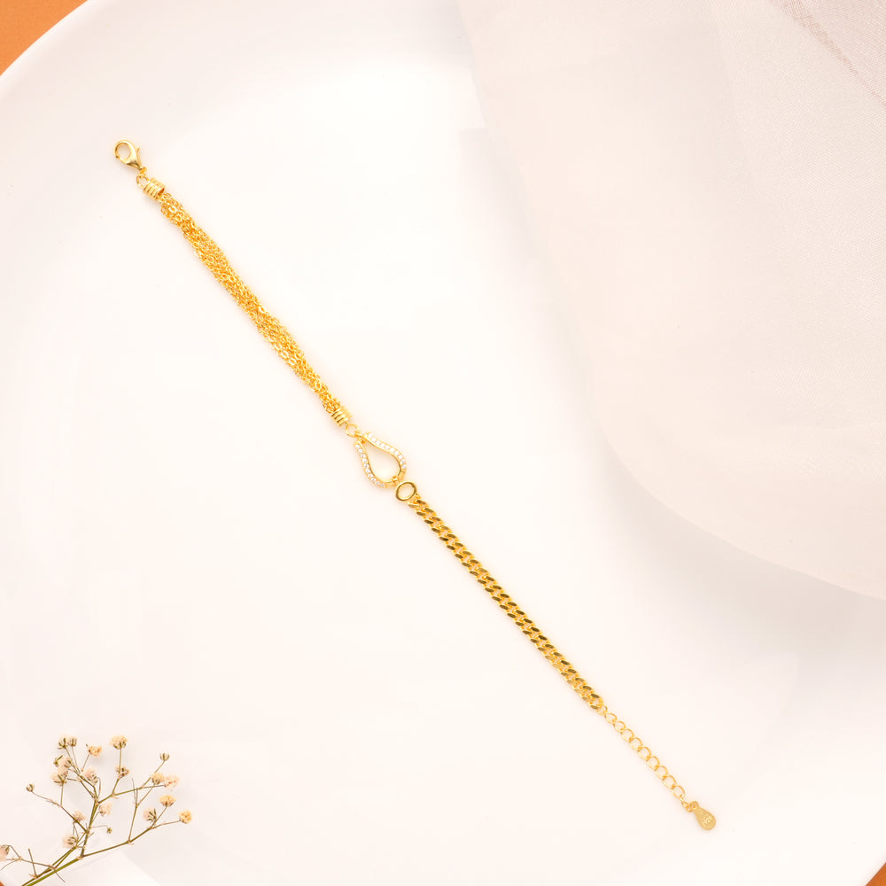 Elegant Teardrop Spark Golden Bracelet