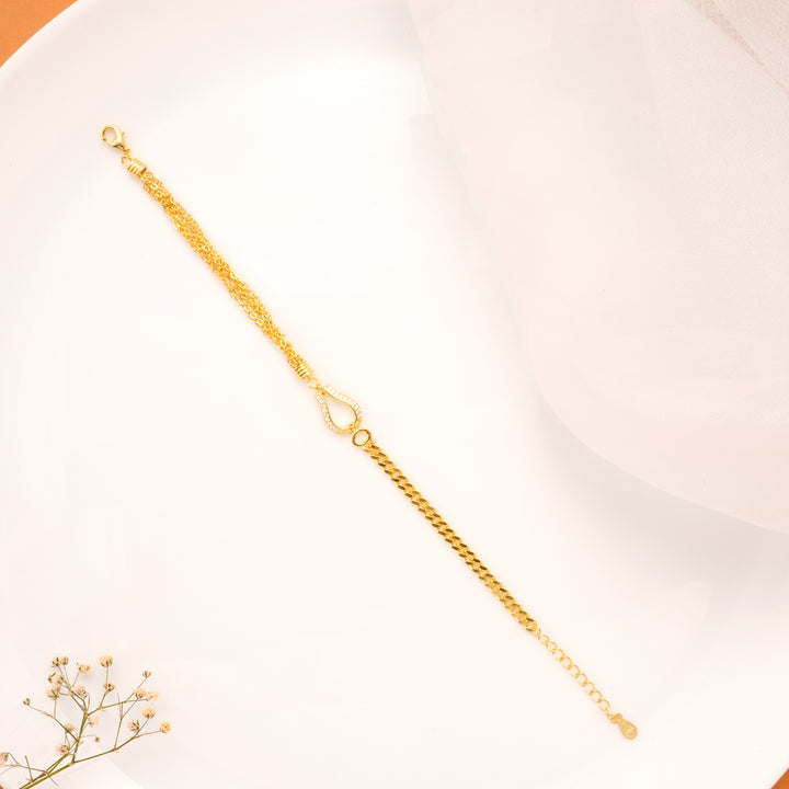 Elegant Teardrop Spark Golden Bracelet