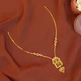 Gold Temple Jewellery Necklace with Ruby-Colour Stones