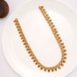 Elegant Blossom Ruby Leaf Pattern Drops Golden Haram