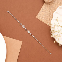 Elegant Heart Silver Bracelet for Women
