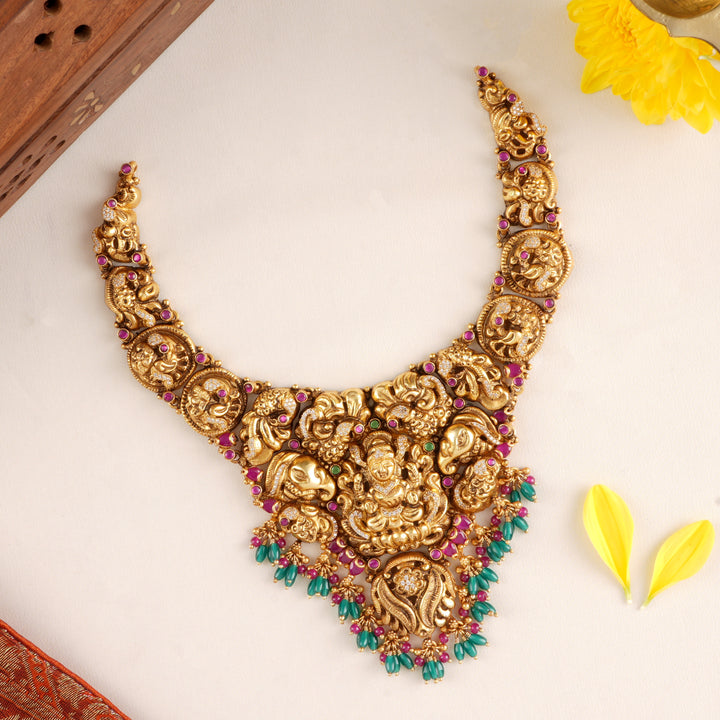 Temple Inspired Lakshmi Beads Necklace