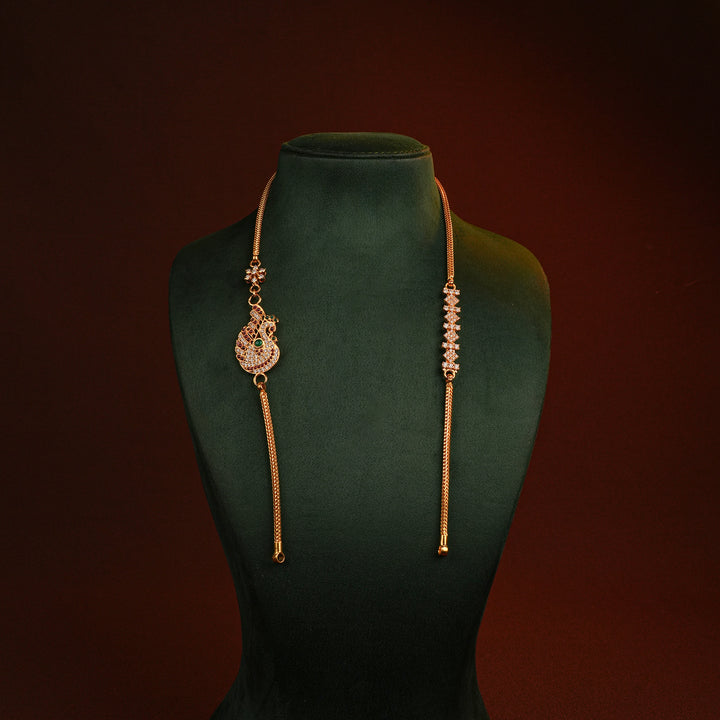 Customized Peacock Design Gold Mugappu Chain