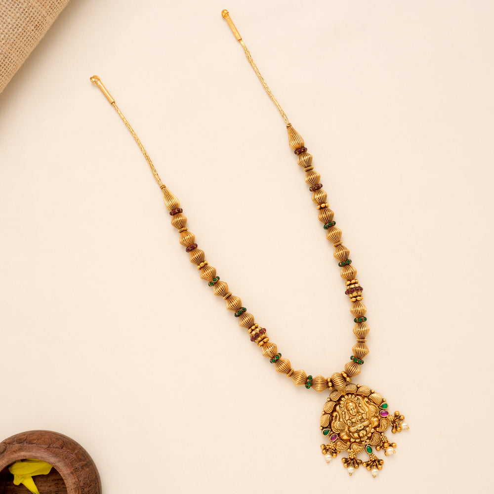 Classic Antique Lakshmi Temple Gold Plated Haram