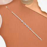 Oval Shape with Blue Stone Silver Women’s Bracelet