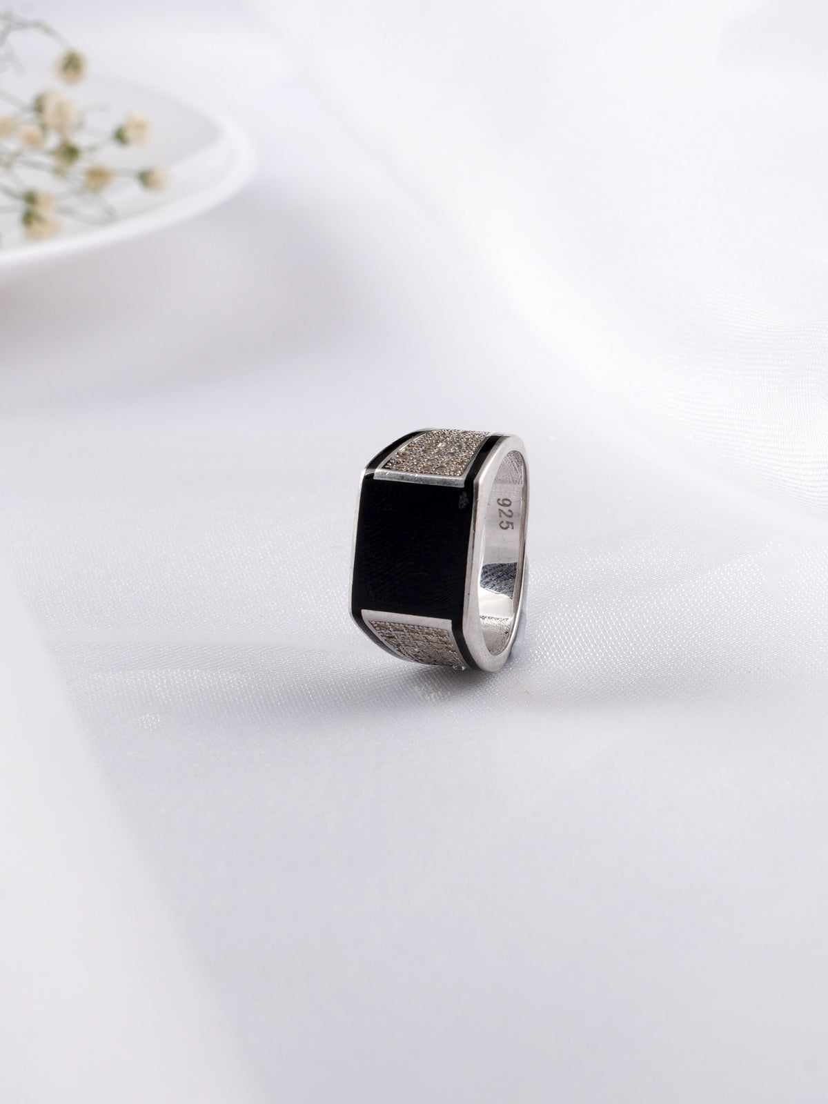 Black  rectangular Onyx Ring