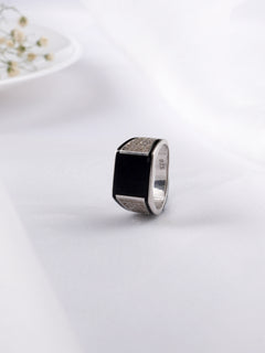 Black  rectangular Onyx Ring