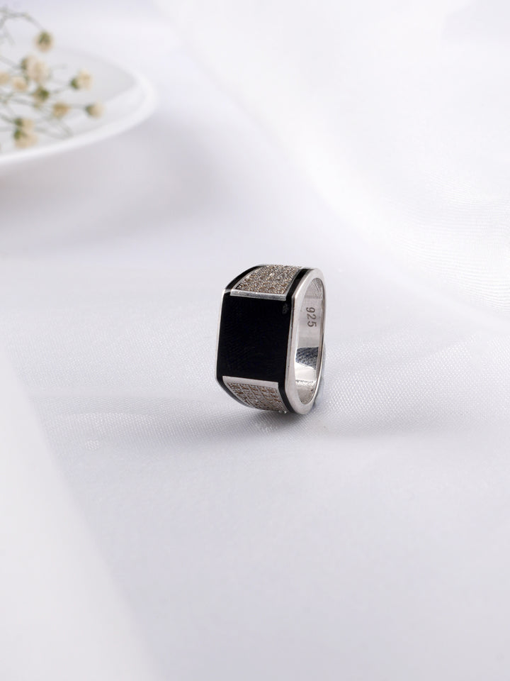 Black  rectangular Onyx Ring