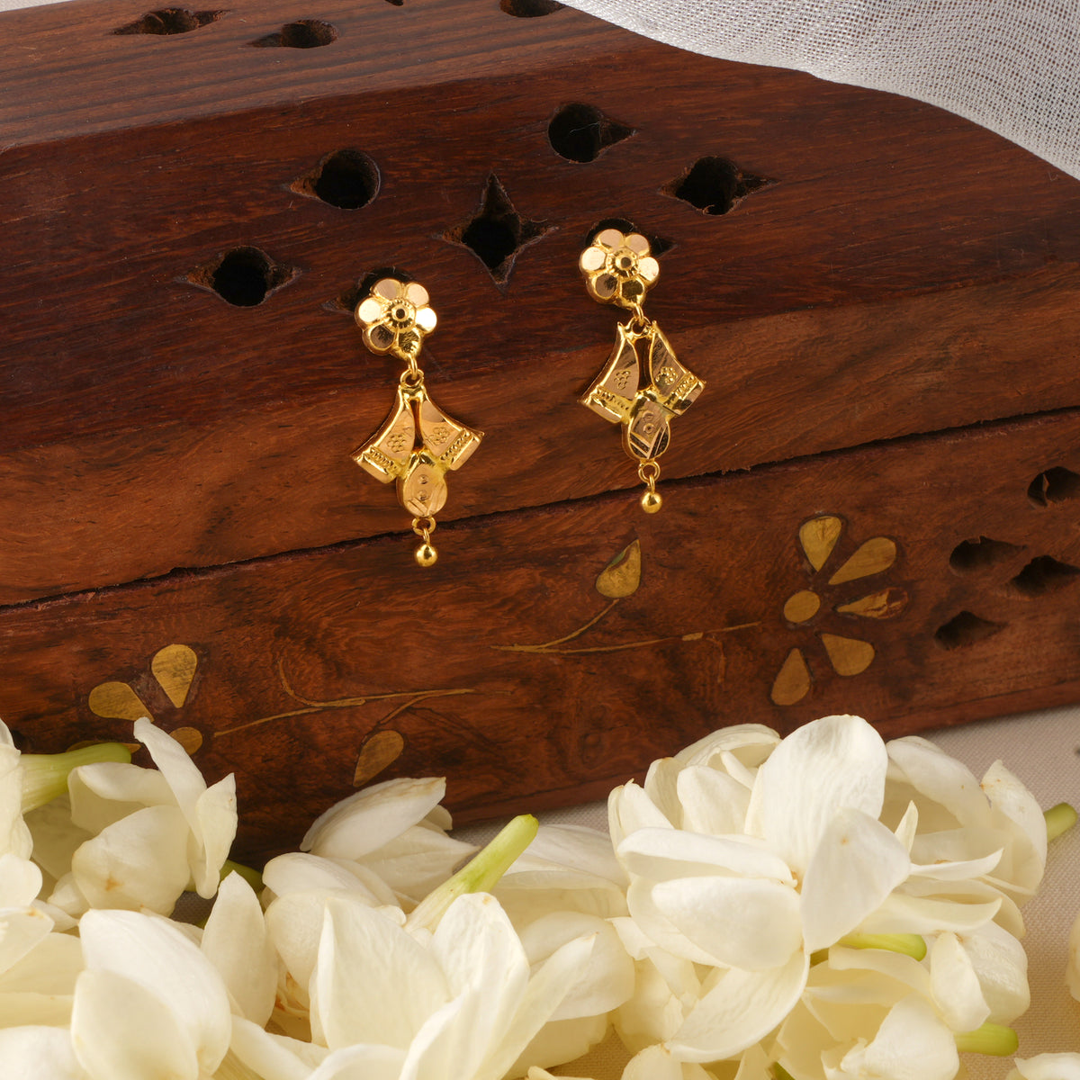 Blossom Gleam Gold Drop Earrings