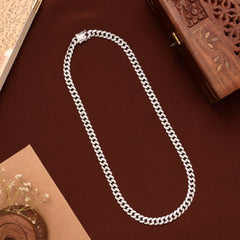 Stylish Stone Cuban Silver Chain