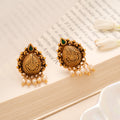 Antique Lakshmi Pearl Drop Golden Stud