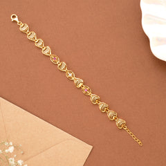 Leaf Pattern Nagas Silver Gold Plated Bracelet