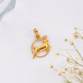 Gold Deer Running Pendant