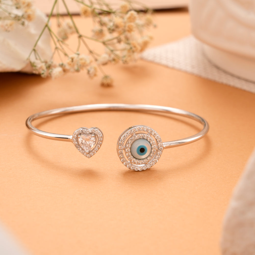 Charm Evil Eye Silver Zircon Kada