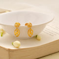 Classic Leaf Pattern Golden Earring