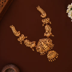 Antique Lakshmi with Peacock Design Gold Haram