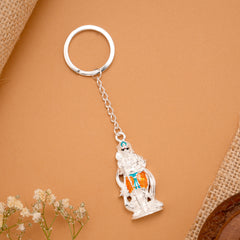 Divine Lord Murugan Silver Key Chain