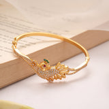 Elegant Peacock Design Golden Kada