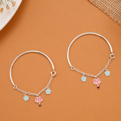 Charm Hot Air Balloon Silver Baby Bangle