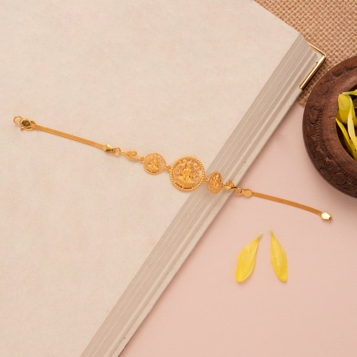 Traditional Lakshmi Gold Casting Bracelet