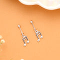 Melody Note Silver Drop Koppu Earrings